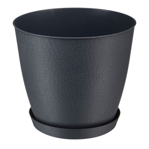 Doniczka z podstawką PELLA 17,5cm antracyt